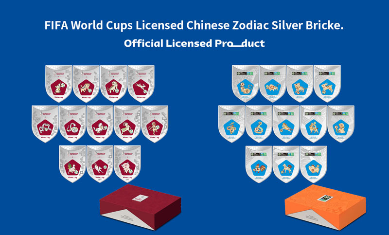 FIFA World Cups Licensed Chinese Zodiac Silver Bricke.